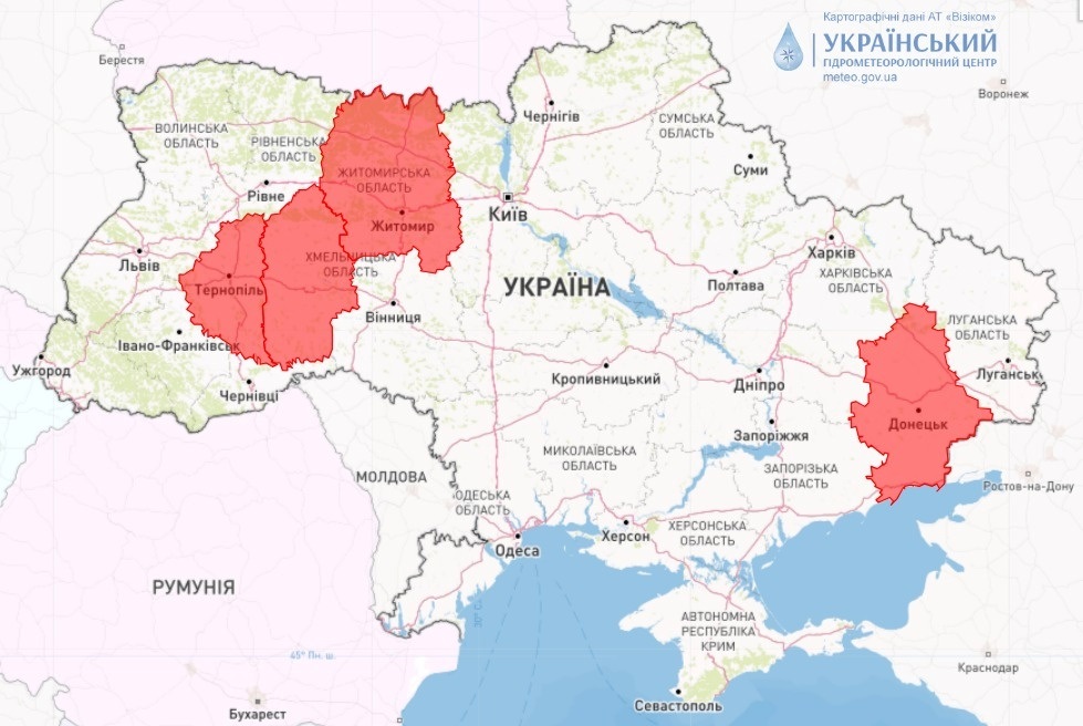 Мапа пожежної небезпеки в Україні