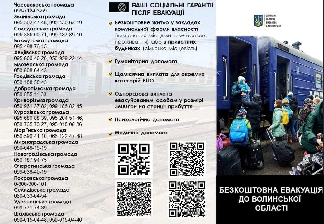 Евакуація мешканців Донеччини до Волині