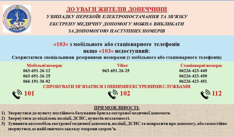 Як викликати "Швидку" на Донеччині