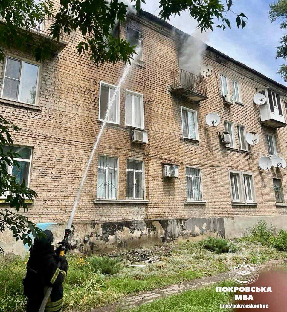 Добровольці-рятувальники Покровська борються з пожежами