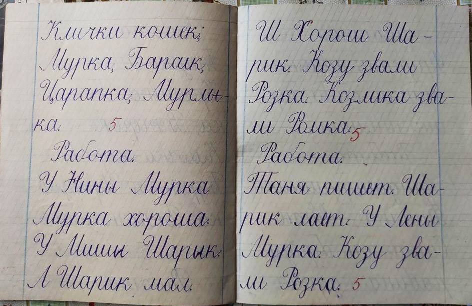 Зошит 1948 року учня 1 класу Красноармійської семирічної школи №2 Вадима Шаманського